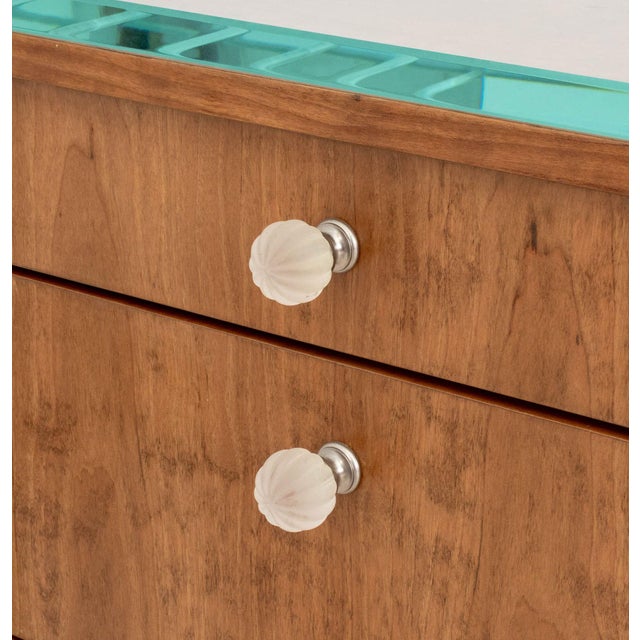 Wood Art Deco Style Walnut Kneehole Desk For Sale - Image 7 of 10