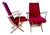 Set of Red Armchairs, Denmark, 1955 For Sale