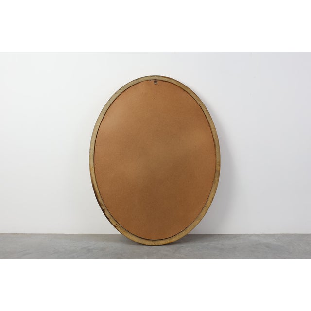 Neo-Classical Style Tilted Oval Mirror from Deknudt, Belgium, 1950s For Sale - Image 6 of 11