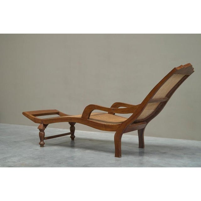 Sculptural Colonial Chaise Lounge in Wood and Webbing, 1930s For Sale - Image 9 of 15