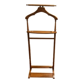 1960s Butler Brand Mid-Century Modern Brown Wood Valet Stand For Sale