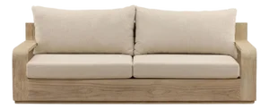 Modern Grey Wash Teak Outdoor Sofa