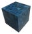 Vintage Moroccan Deep Blue Zellige Terracotta Tile Cube Side Table For Sale