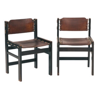 Set of Vintage Brutalist Chairs in Rope and Wood, 1960s For Sale