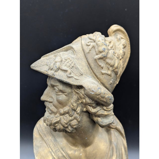 Antique "Grand Tour" Spelter Bust: Spartan King Menelaus For Sale - Image 9 of 11