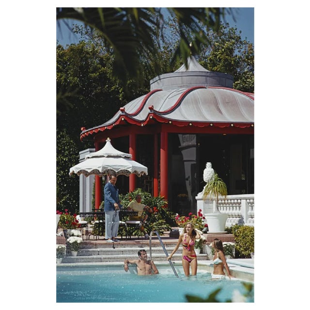 Slim Aarons, Lee Crawford in Pool, Estate Stamped Photographic Print, 1970 / 2020s For Sale