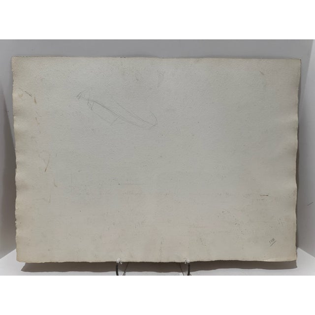 Henry Emil Salloch Original Watercolor on Paper Small Moored Boats, 1947. For Sale In Atlanta - Image 6 of 7
