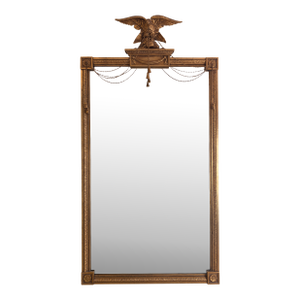 Early 20th Century Friedman Brothers American Federal Giltwood Wall Mirror With Eagle Pediment