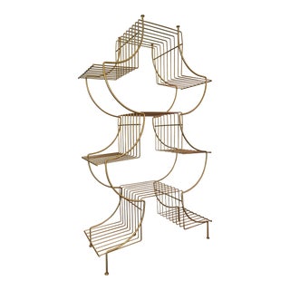 1950s Mid-Century Modern Atomic Pagoda Wire Stand For Sale