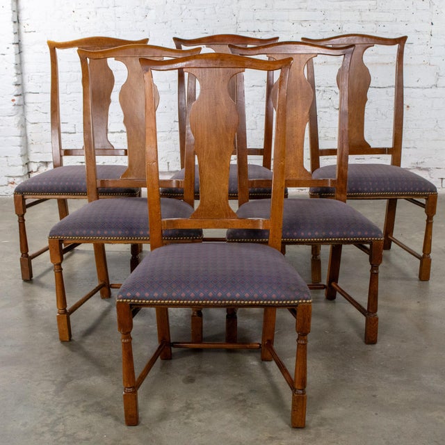 Late 20th Century Georgian Style Baker Dining Chairs W/Solid Splat & Turned Front Legs Set of 6 For Sale - Image 9 of 18