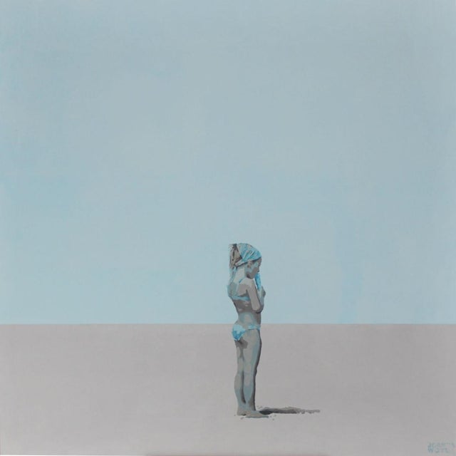 Joanna Woyda, The Beach: A Girl Eating Ice Cream , 2019, Acrylic on Canvas For Sale - Image 4 of 4