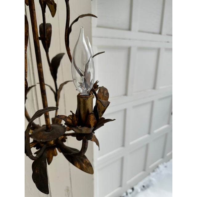 Hollywood Regency Vintage Petite Hollywood Regency Four Light Fixture For Sale - Image 3 of 8