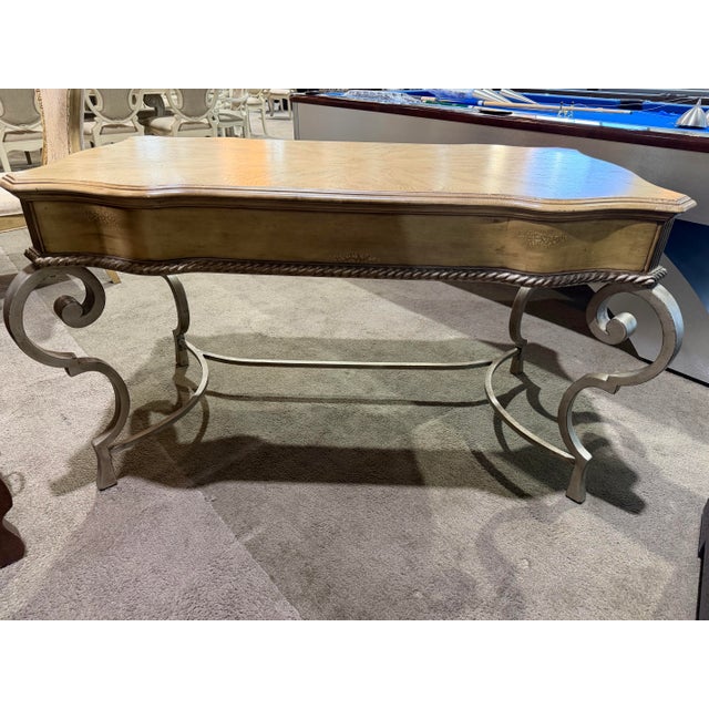 Traditional Schnadig Tan Writing Desk For Sale - Image 3 of 6