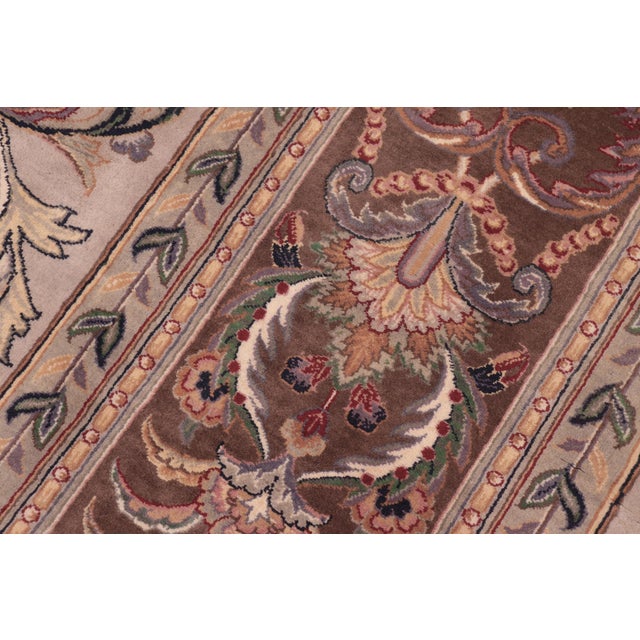 1990s Art Nouveau 1990's Pak-Persian Gray/Brown Wool Rug - 9'3'' X 12'6'' For Sale - Image 5 of 9
