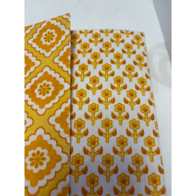 Vintage Mod Century 1970s Mustard Yellow Reversible Placemats - Set of Six For Sale - Image 4 of 6