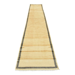 Bokhara Runner 3’5” X 14’9” Beige Wool Hand-Knotted Oriental Rug