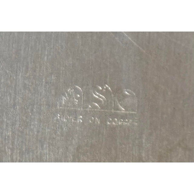 Large Vintage SilverPlate Footed Serving/Bar Tray For Sale - Image 12 of 12
