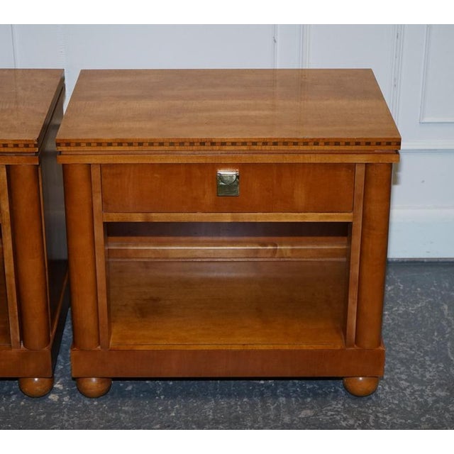 Biedermeier Style White Genesis Nightstands from American Hickory, Set of 2 For Sale - Image 13 of 18