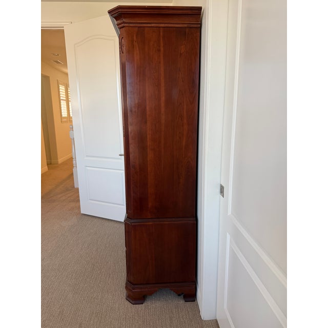 Wood Ethan Allen Georgian Solid Cherry Wood Armoire For Sale - Image 7 of 8