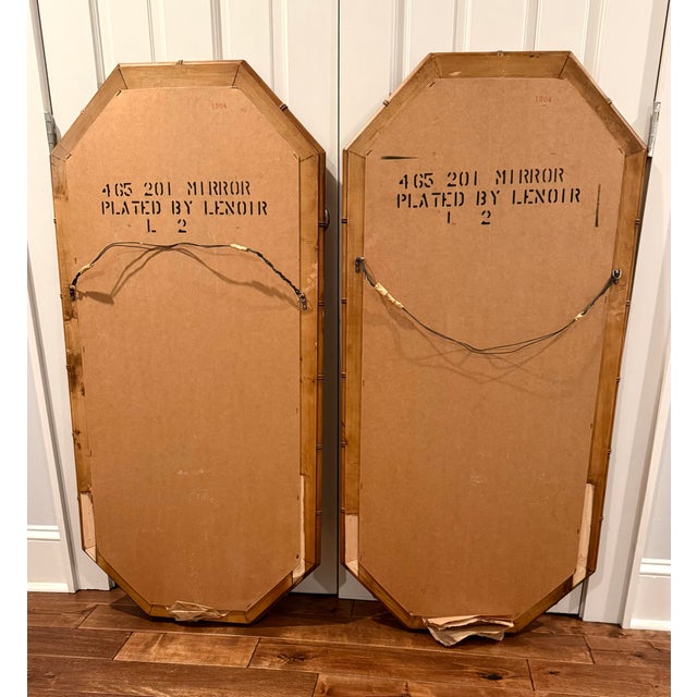 Vintage Faux Bamboo Octagonal Mirrors — 48” Tall Pair, Attributed to Thomasville For Sale - Image 13 of 13