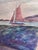 This original vintage drawing, created around 1970, shows a coastal Danish village with traditional cottages and a...