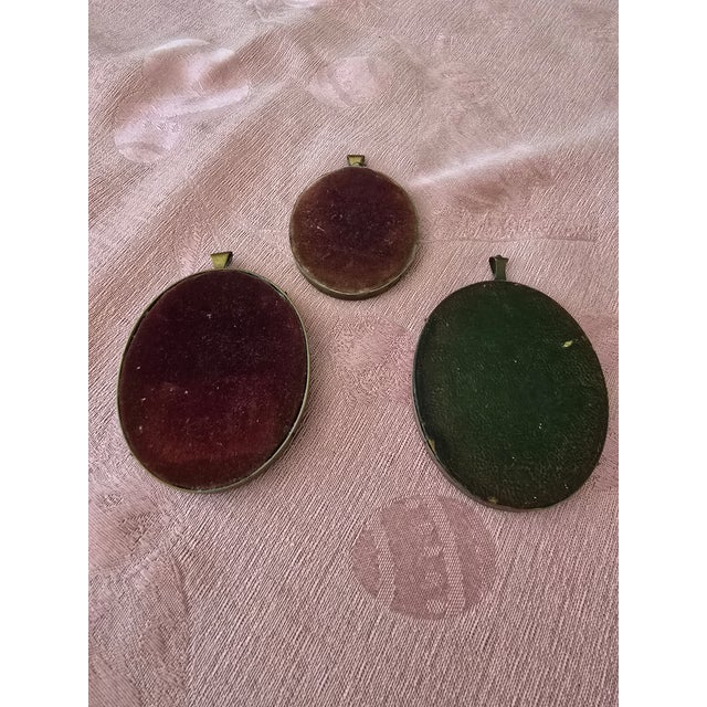 Antique Miniature Painting Set of Three Courtesans - Set of 3 For Sale - Image 12 of 12