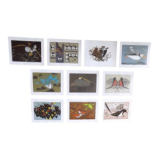 Vintage Charley Harper Modernist Abstracted Bird Lithographs (10.75" X 8.25") - Set of 10 For Sale