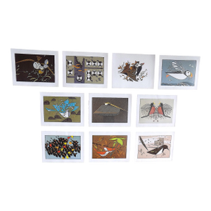 Vintage Charley Harper Modernist Abstracted Bird Lithographs (10.75" X 8.25") - Set of 10