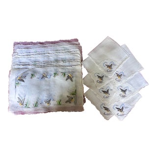 Early 21st Century Madeira Organdy Tablemats & Napkins Set- 19 Pieces For Sale