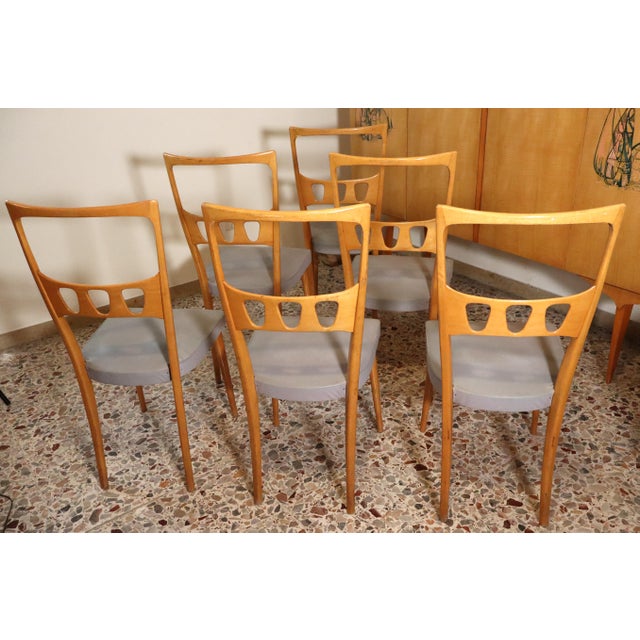 Mid-Century Modern Table and Chairs by Vittorio Dassi, 1950s, Set of 7 For Sale - Image 17 of 18