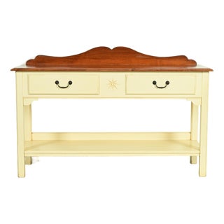 Ethan Allen American Colonial Cream Lacquered Maple Sideboard Buffet Server or Console Table For Sale