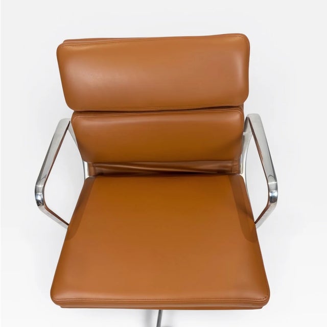 Brown Eames for Herman Miller Soft Pad Management Chair - Cognac Brown Leather For Sale - Image 8 of 10