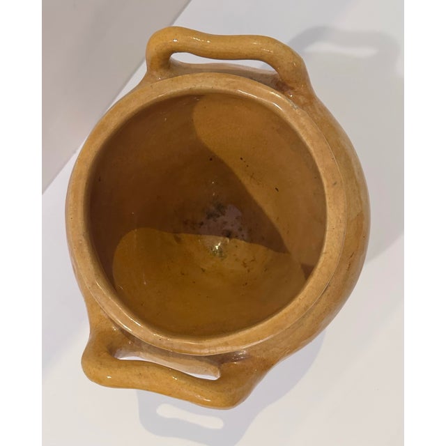 Vintage Ochre Glazed Ceramic Urn With Handles For Sale In Miami - Image 6 of 7