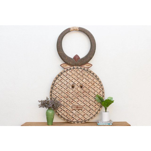Monumental Carved & Painted Bobo Sun Mask For Sale - Image 10 of 10