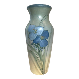 Vintage Art Pottery Weller Hudson Vase Texas Wildflower, Signed by McLaughlin