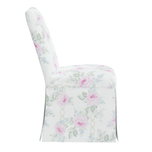 Transitional Rachel Ashwell x Cloth & Co Slipcover Dining Chair in Pink Royal Bouquet For Sale - Image 3 of 7
