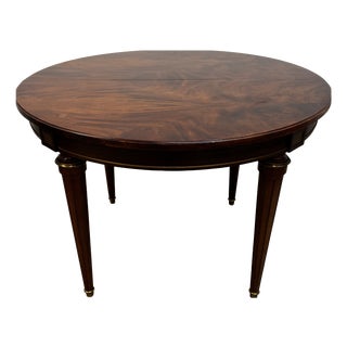 Extendable Round Dining Table in Mahogany and Gilts For Sale