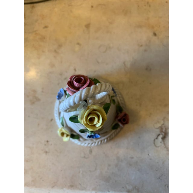 Italian 1980s Capodimonte Basketweave Porcelain Bell For Sale - Image 3 of 5