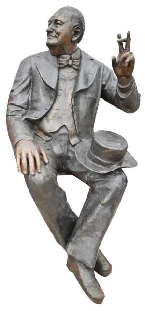 Bench with Winston Churchill Bronze Statue