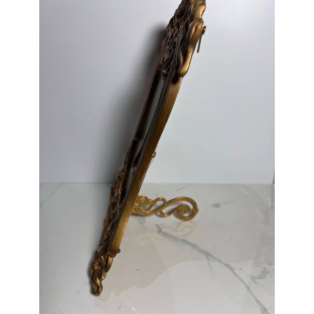 Vintage Art Nouveau Brass Picture Frame Vanity Decor For Sale - Image 9 of 10