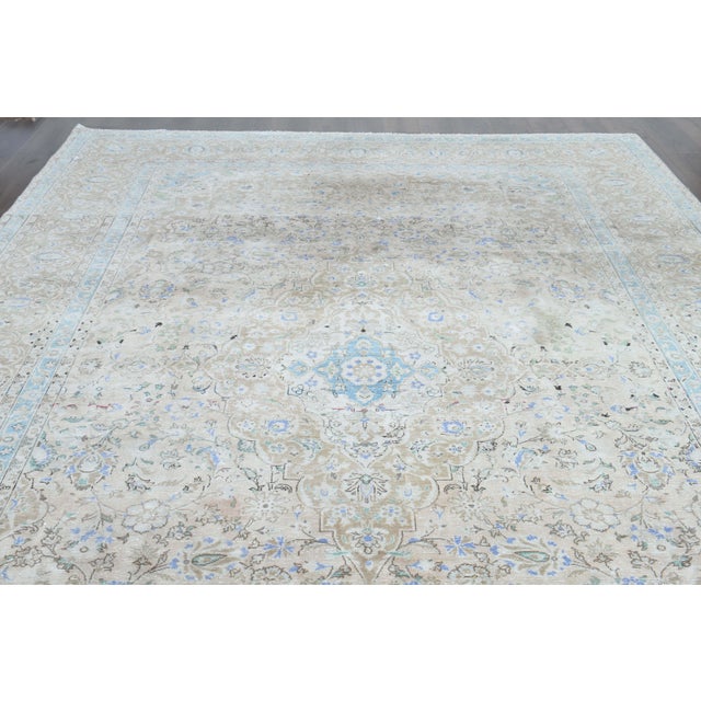 1970s Vintage Persian Handmade Wool Cotton Brown Area Rug For Sale - Image 9 of 11