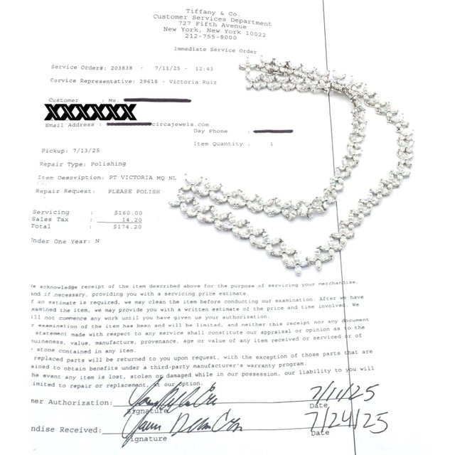 Tiffany & Co. Victoria Platinum Graduated Marque Shape Diamond Necklace For Sale - Image 12 of 16