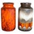 Fat Lava Orange Pottery Vases from Scheurich, Germany, 1970s, Set of 2 For Sale
