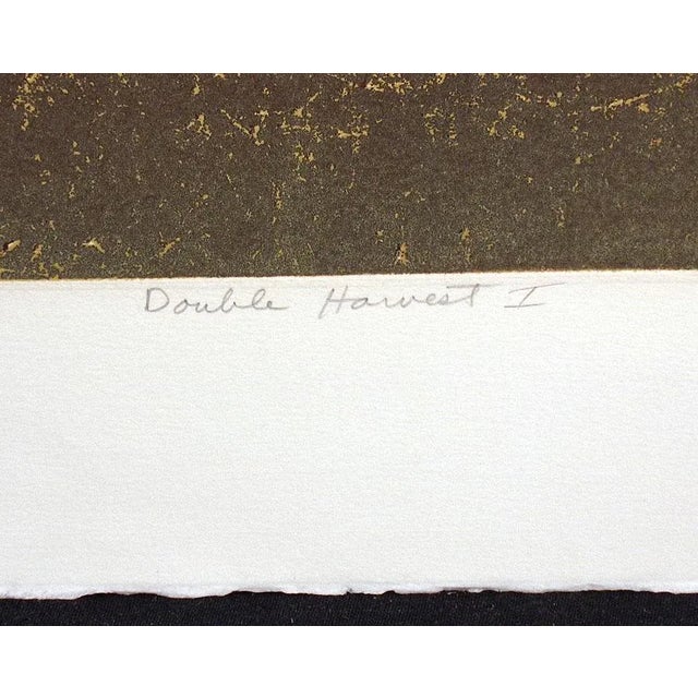 Impressionist Ted Thomas "Double Harvest I" Signed Numbered Art Etching Oil Drilling & Farming For Sale - Image 3 of 6