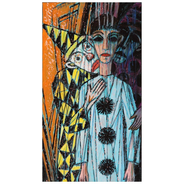 1960s Emil Betzler, Harlequins 2, German Expressionist Work on Paper For Sale - Image 5 of 5