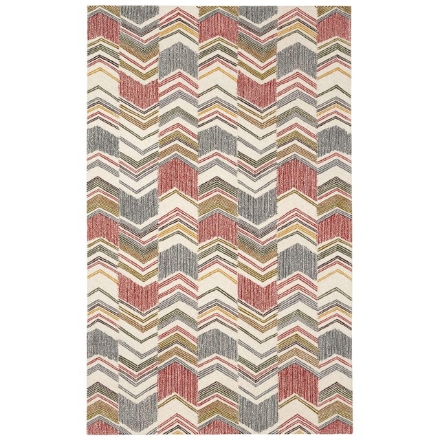 Kit Kemp for Dash & Albert Zig Zag Micro Hooked Wool Rug, 8' x 10 ...