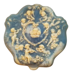 Vintage 1960's Cherub Covered Resin Jewel Box