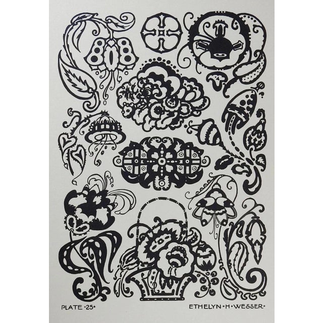 Art Deco Vingage 1920's Art Deco Floral Design Serigraph For Sale - Image 3 of 3