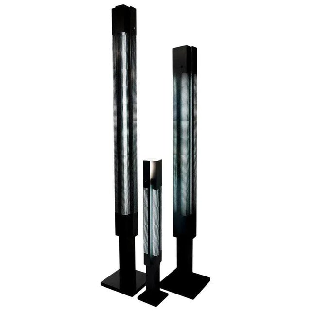Mid-Century Modern Black Signal Column Floor Lamps by Serge Mouille, Set of 3 For Sale - Image 13 of 13