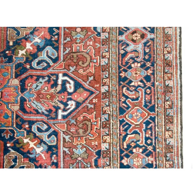 Textile Early 20th Century Persian Heriz Rug For Sale - Image 7 of 13